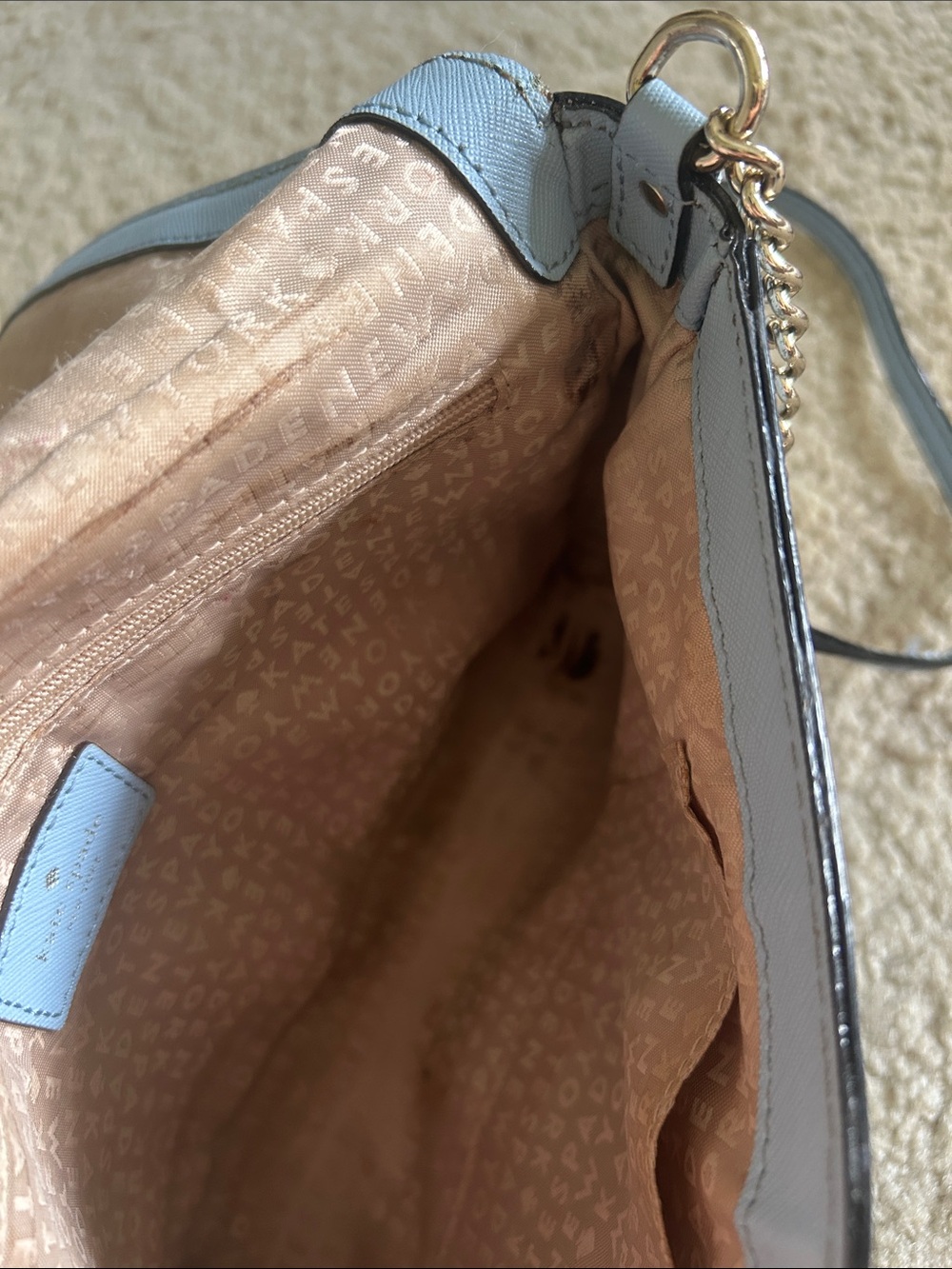 Kate Spade New York Light Blue Crossbody with Silvee Hardware and Logo Accent - Picture 7 of 10